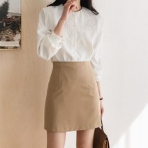 코지 여자 엘리시에 레이스 펀칭 빅카라 블라우스