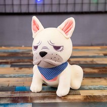 박제 개 불독 Ragdoll 귀여운 만화 동물 플러시 장난감 시뮬레이션 프랑스 불독 인형 어린이 장난감 베개봉제인형 문어인형 강아지인형 애착인형, 55cm, 화이트