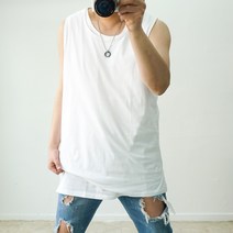 민소매 레이어드 롱 나시 (XL~3XL) 밑단트임 빅사이즈나시