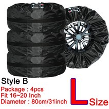 타이어보관4pcs S/L 방수 자동차 스페어 타이어 커버 케이스 폴리 에스테르 보관 가방 캐리어 휠 보호대 방, 05 B 4pcs 16-20inch