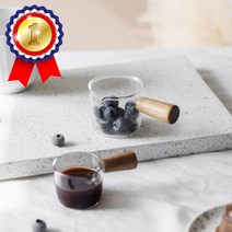 온나 우드 손잡이 유리 미니그릇 소스볼 우드손잡이 유리그릇 미니그릇 미니소스볼 소스볼, 대형, 상품선택