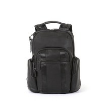 은은한 무광 인조가죽 네임텍 깔끔 캐주얼 백팩 블랙