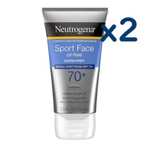 뉴트로지나 스포츠 페이스 선크림 SPF70+ 오일프리 방수 썬크림 73ml X2팩