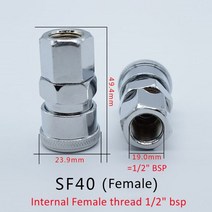 퀵커플러 유압 에어 원터치 카플러 밸브 1pcs c 유형 빠른 공압 피팅 고압 커플 링, SF40