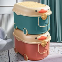 꼬꼬 블럭 장난감정리함 바퀴달린 이동식 다용도 미니카 레고 정리보관함 수납박스 바스켓, 다크민트, 1개