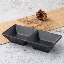 먹토 멜라민그릇 퓨전2구 종지 업소용 식당 2칸 간장 초장 소스볼 접시