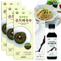평창팜 순곡물면 곤드레국수 300g 3개 맛간장 산나물간장 250ml 1개 세트