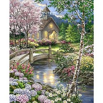 신세리티 패브릭형 DIY 비즈공예 보석십자수 30 x 40 cm, 1세트, HXC12.교회호수