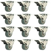 12 Pack 2-Inch 200-Pound Swivel Lock Brake Polyurethane Plate Caster Wheel null, 2INCH-12PACK, Grey