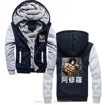 검도복 대한검도복 도복 Kengan shura-애니메이션 옴 토키타 후드 남성용 겨울 두꺼운 따뜻한 스웨터 오버사이즈 재킷