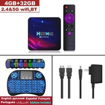 H96 MAX V11 안드로이드 스마트 TV 박스 2GB 4K Hd 5G Wifi BT4.0 HDR USB 3D 수신기 미디어 플레이어, 04 4GB 32GB KB_01 미국 플러그