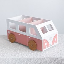 이동식 북트럭 북카트 아기책꽂이 우드 북트롤리 북트레이 유아책꽂이 DIY, 북트럭 _ 밀크핑크