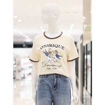 ab.f.z [ab.f.z] 천사캐릭터배색반팔티셔츠 (KSX2QK34D)