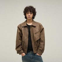 고프코어 홍대 가을 블루종 빅사이즈 점퍼 비건레더 가죽 자켓