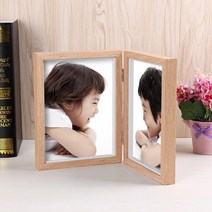 2단 접이식액자 (6x8) 포토프레임 탁상용 사진 포토액자 인테리어 웨딩사진 돌사진 유리액자 추억만들기, 랜덤발송 1P