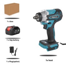 브러시리스 전기 렌치 임팩트 소켓 18V Makita 배터리 핸드 드릴 설치 12 전동 공구, one battery