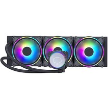 MasterLiquid ML360 일루전 블랙 에디션 CPU 액체 쿨러 AIO 워터 쿨링 시스템 120mm ARGB 헤일로 팬 3개 AMD Ryzen/Intel LGA1700/12, ML360 Illusion Black