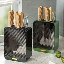 스탠드형 다양한 조리도구 수납 주방 칼 보관함 거치대 칼집 칼꽂이, 그린