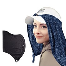 스타리프 U쿨론 얼굴 햇빛가리개 2개, 올블랙_네이비