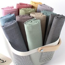 자투리 면20수선염2mm 레트로깅엄체크 택1, 면20수선염2mm 레트로깅엄체크 블랙