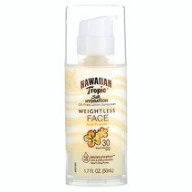 하와이안 트로픽 실크 하이드레이션 웨이트리스 페이스 오일프리 선크림 로션 SPF30 50ml 2개