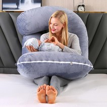 편안한 임산부바디필로우 임산부베개 U자바디필로우, 스카이블루