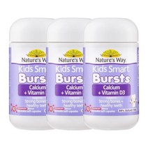 Natures Way Kids Smart Bursts Calcium Vitamin D3 네이처스웨이 키즈 스마트 버스트 칼슘 비타민 D3 칠드런 50츄어블 3팩