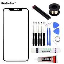 액정교체 블랙 스크린 전면 외부 유리 렌즈 iphone 12 pro max 터치 스크린 패널 교체 수리 키트 + b7000 접착제자가 셀프수리, 아이폰 12프로 맥스용