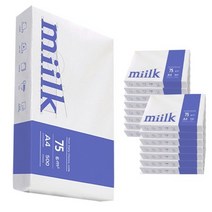 한국제지 Milk 복사용지 밀크 A4용지 에이포 복사지 75g 8000매