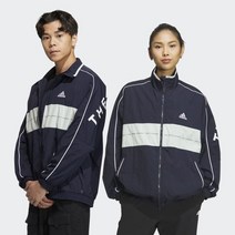 아디다스 오버사이즈 핏 우븐 재킷 - Legend Ink / Linen Green
