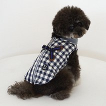 RealPet 체크 하네스 점퍼, 네이비