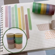 다이어리꾸미기 종이테이프 C세트 끈적임없는 리무버블 테이프 파스텔톤