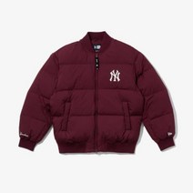 [엔터식스]뉴에라 [봄버 재킷] MLB 뉴욕 양키스 다운 봄버 재킷 버건디13781122