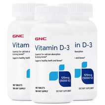 GNC 비타민 D3 5000IU 180정 x 3, 3개