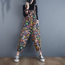 비니달려 8AIGF1QI 여성 청바지 점프수트 멜빵 와이드 루즈핏 봄 가을