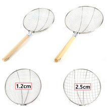 튀김건지기 통닭뜰채 기름건지기 망간격 1.2cm 2.5cm 2가지타입, 스텐마포건지기 특호(35.5cm) 고운망(1.2cm)