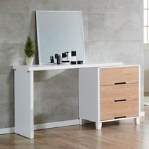 [로쏘] 네베 싱글 화장대 풀세트, 색상:오크화이트