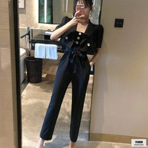 가바바 여성 투피스 귀여운 크롭 자켓과 러블리 점프슈트 정장 투피스 G50796