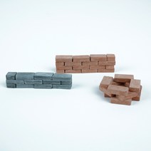 리얼 디오라마 미니벽돌 장식 집짓기 브릭 미니어처 키트 하우스 만들기 꾸미기, 직사각형, 적색