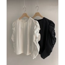 바스락 소매 셔링 가을 블라우스