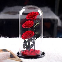상패 왕꽃다발 로즈 거대한 장미 유리 커버 블루 발렌타인 데이, 자이언트세명의삶III색상장미