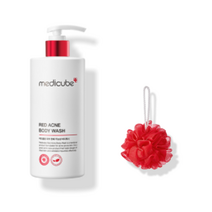 메디큐브 레드 아크네 바디워시 400g + 샤워볼 세트, 바디워시+샤워볼 세트