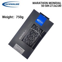 SCHWALBE-마라톤 몬다이얼 50-584 27.5x2.00 투어링 자전거 타이어 블랙 리플렉스 접이식 MTB 사이클링 부