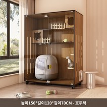 고양이호텔 실내 냥이집 빌라 케이지 사이드 포켓도어 고양이 빌라 홈 실내 고양이 케이지 나무 고양이 집 고양이 캐비닛 고양이 집 초대형 여유 공간 럭셔리 고양이 둥지 고양이 방, 방문 배송 - 자가 설치, 150*120*70 호두 색상(스마트 고양이 배변 상자
