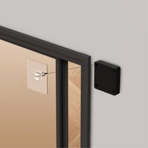 스마트 반 자동 슬라이딩 목문 도어 클로저 잠금장치 현관문발 문충격방지 현관문고정장치 현관문스토퍼, 상품선택, 와이어 도어클로저 블랙