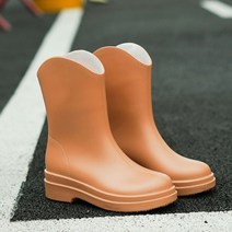 비올때신는신발 중학생장화 직장인 굽있는 방수 신발 장화 레인부츠 브라운