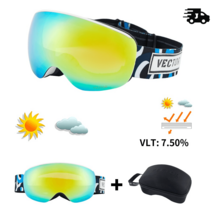 벡터 키즈 스키 고글 더블 레이어 UV400, 기본, 금
