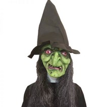할로윈의상 할로윈가면 할로윈 무당 탈 모자 긴 머리 귀면 무서운 라텍스 커버 댄스 공연 소품363306, 검은머리모자무당