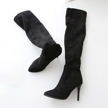리아 10cm 니삭스st 스웨이드 롱 롱 부츠 힐