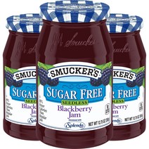 스머커즈 무설탕 블랙베리 잼 씨드리스, 361g, 3개